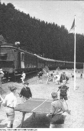 Ferienlagerzug der Reichsbahndirektion (RBD) Erfurt, Juli 1953