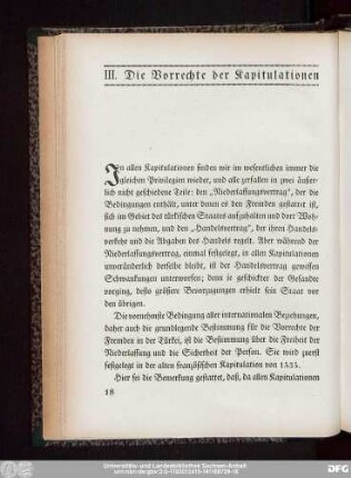III. Die Vorrechte der Kapitulationen