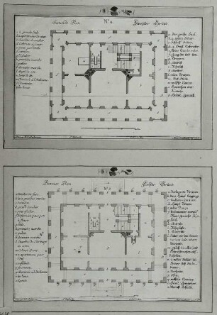 Grundrisse, Stich, 1. H. 18. Jh.