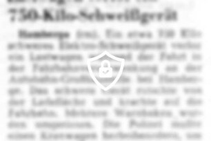 Lastwagen verlor ein 750-Kilo-Schweißgerät