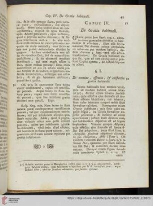 Caput IV. De gratia habituali