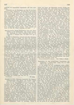 557-558 [Rezension] Bischoff, Erich, Kritische Geschichte der Thalmud-Übersetzungen aller Zeiten und Zungen