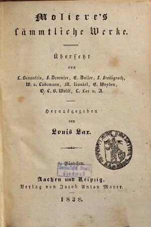 Molière's sämmtliche Werke, 5