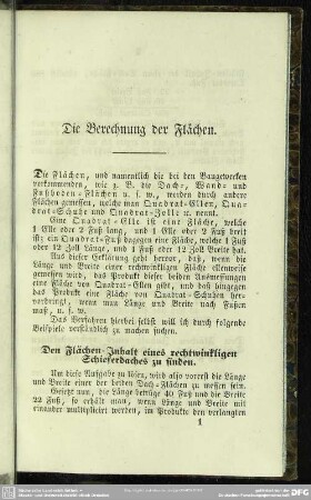 Die Berechnung der Flächen