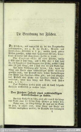 Die Berechnung der Flächen