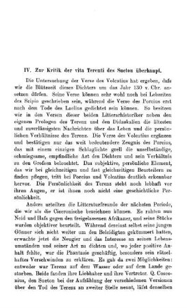 IV. Zur Kritik der vita Terenti des Sueton überhaupt