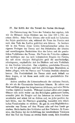 IV. Zur Kritik der vita Terenti des Sueton überhaupt