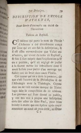 Description De L'Ecole D'Athenes, [...]