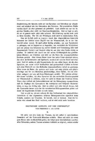 Deutscher Aufsatz auf der Universität : (Fortsetzung)
