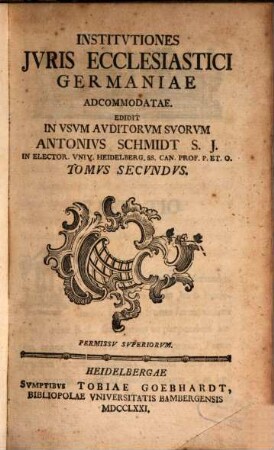 Institvtiones Jvris Ecclesiastici Germaniae Adcommodatae. 2