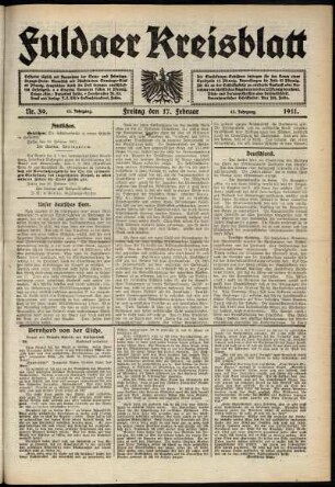 Ausgabe vom Freitag, den 17. Februar 1911.
