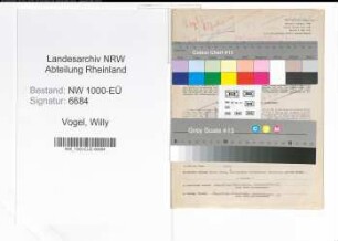 Entnazifizierung Willy Vogel, geb. 26.12.1898 (Beamter)