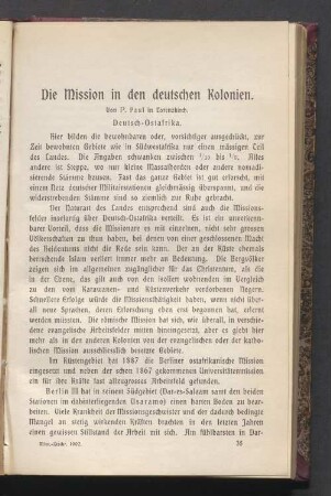 Die Mission in den deutschen Kolonien
