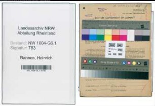 Entnazifizierung Heinrich Bannes , geb. 21.02.1892 (Abt.Leiter)