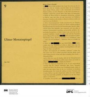 Programm 9. Monatsabschnitt 1957/1958