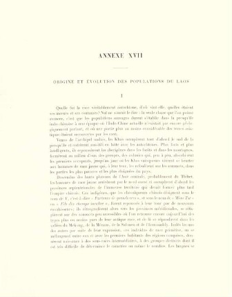 Annexe XVII. Origine et évolution des populations du Laos