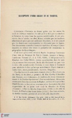 4.1886 = Année 5: Inscription d'Oued Charen et de Tissemsil