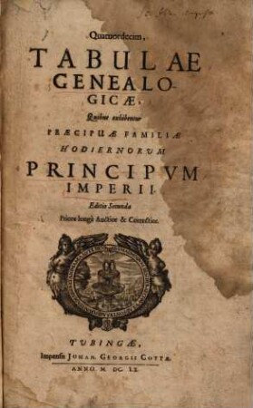Quatuordecim tabulae genealogicae, quibus exhibentur praecipuae familiae hodiernorum principum imperii