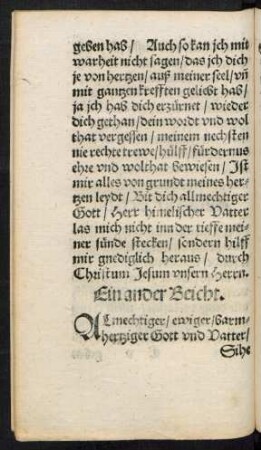 Ein ander Beicht.