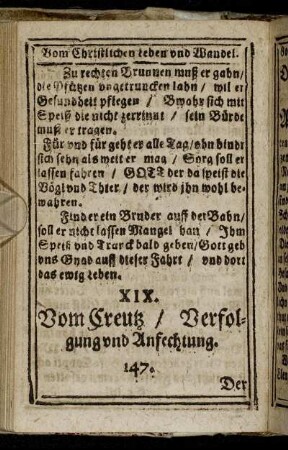 XIX. Vom Creutz/ Verfolgung und Anfechtung.