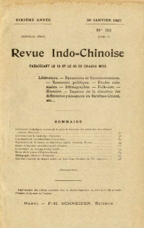 30 Janvier 1907. No. 50.