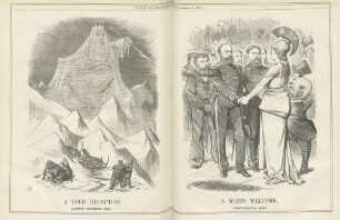 A cold reception (Arctic regions, 1875); A warm welcome (Portsmouth, 1876)