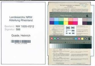 Entnazifizierung Heinrich Quade , geb. 07.06.1898 (Bergmann)
