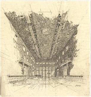 Döllgast, Hans; Augsburg (Bayern); Wiederherstellung Goldener Saal Rathaus - Perspektivische Ansicht