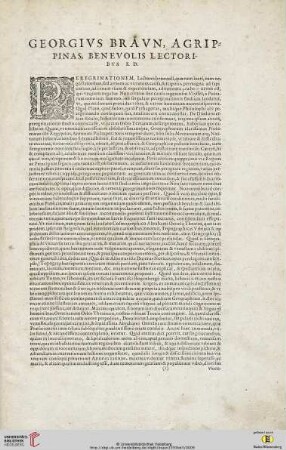 Gregorius Braun, agrippinas, benevolis lectoribus S.D. (Praefatio)