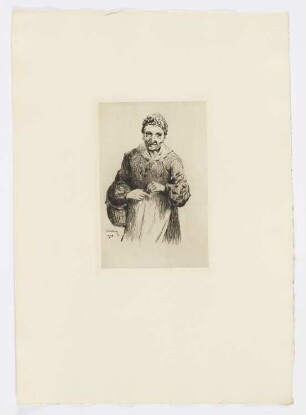Alte Frau mit Korb, aus: Émile Zola, "Der Totschläger", Paris 1879