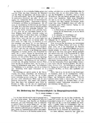 Die Bedeutung er Phantasietätigkeit im Geographieunterricht : (Fortsetzung)