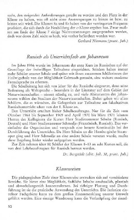 Russisch als Unterrichtsfach am Johanneum