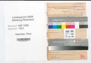 Entnazifizierung Paul Hammer , geb. 31.01.1898 (Lehrer)