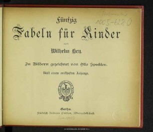 Fünfzig Fabeln für Kinder : nebst einem ernsthaften Anhange