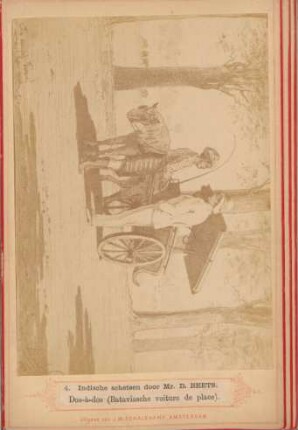 4. Indische schetsen door Mr. D. Beets. Dos-à-dos (Bataviasche voiture de place)