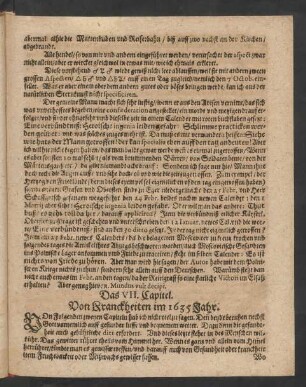 Das VII. Capitel. Von Kranckheiten im 1635 Jahr.