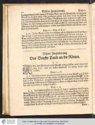Nähere Zergliederung Des Brieffs Pauli an die Römer