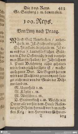 109. Reys. Von Lintz nach Praag