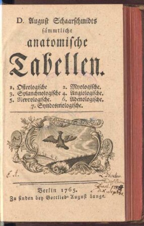 6: D. August Schaarschmidts sämmtliche anatomische Tabellen, 6. : /, Adenologische Tabellen