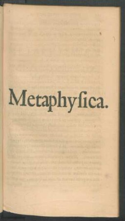 Metaphysica.