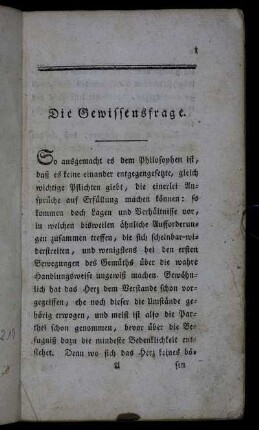 Die Gewissensfrage.