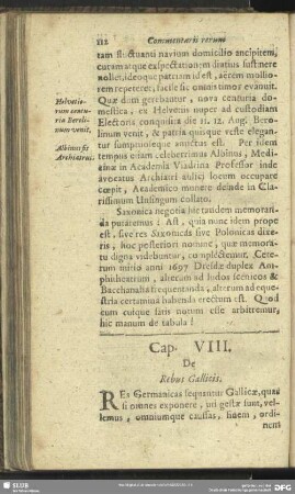 Cap. VIII. De Rebus Gallicis