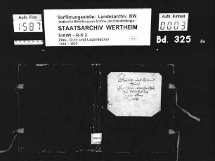 Gült- und Zehntbuch des Bronnbacher Hofs zu Würzburg