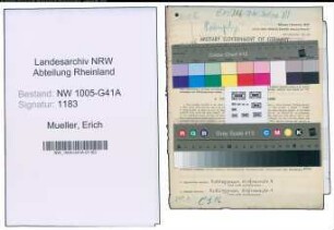 Entnazifizierung Erich Mueller , geb. 13.11.1907 (Bahnpolizist)