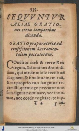 Aliae Orationes certis temporibus dicendæ