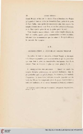 §II. Introduction a l’étude du grand temple