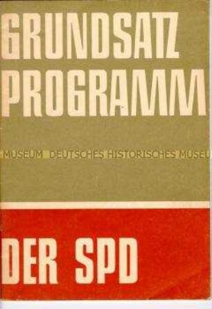 Grundsatzprogramm der SPD vom Außerordentlichen Parteitag in Bad Godesberg 1959 (Godesberger Programm)