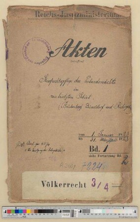 Strafrechtspflege der Verbandsmächte im neubesetzten Gebiet.- Brückenkopf Düsseldorf und Ruhrgebiet: Bd. 1
