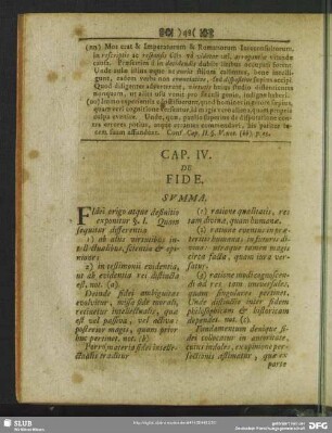 Cap. IV. De Fide