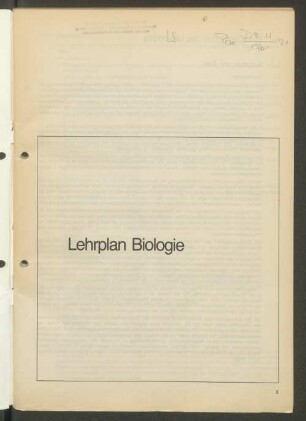 Lehrplan Biologie